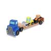 Melissa & Doug - Camion transportor cu platforma cu utilaje de constructii