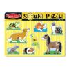 Melissa & Doug - Puzzle de lemn Atinge si descopera - Animale de la ferma