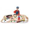 Melissa&Doug - Set Trenulet din lemn cu depou