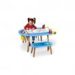 Alex Toys - Set Masuta si Bancute din Lemn pentru Activitati Creative