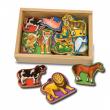 Melissa & Doug - Animale de lemn cu magneti