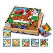 Melissa & Doug - Puzzle lemn din cuburi Animalele de casa