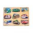Melissa & Doug - Puzzle de lemn cu sunete Vehicule natur
