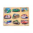 Melissa & Doug - Puzzle de lemn cu sunete Vehicule natur