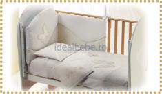 Erbesi Italia - Set de pat FARFALLA alb-natural
