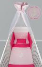 BebeDeco - Set lenjerie cu baldachin -5 piese-  SOMN USOR roz
