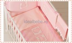 Baby Expert Italia - Set de pat MAGIA alb-roz