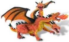 Bullyland - Figurina Dragon orange cu 3 capete