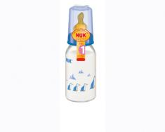 NUK - Biberon sticla 125 ml, tetina din silicon 0-6 luni