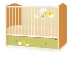 Bertoni - Pat lemn balansoar Joy 60 x 120 cm colorat + cearceaf de pat cadou