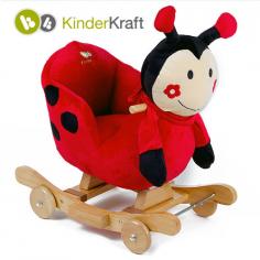 Kinderkraft - Balansoar cu roti 2 in 1 Ladybag cu sunete