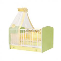 Bertoni - Pat lemn CLASSIC Green Yellow 70 x 140