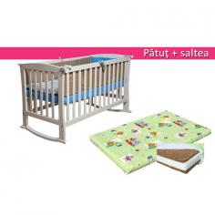 Mesterel - Patut Balansoar Mos Ene + Saltea Cocos Burete Cocos