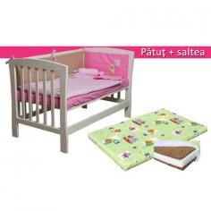 Mesterel - Patut Bebe Junior Mos Ene + Saltea Cocos Burete Cocos
