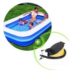 Bestway - Set Complet Bestway Piscina Rectangulara + Pompa de Picior