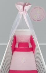 BebeDeco - Set lenjerie cu baldachin -5 piese-  SOMN USOR roz