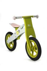 KinderKraft - Bicicleta din lemn fara pedale Runner Deluxe Green