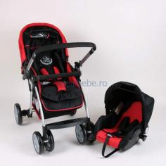 Bambino World - Drive & Walk combi system ALU RED + Scoica