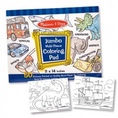 Melissa & Doug - Caiet jumbo cu desene pentru colorat - Albastru