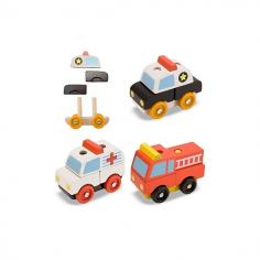 Melissa & Doug - Vehicule de interventie din lemn