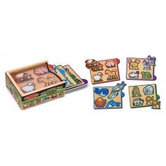 Melissa&Doug - Cutie cu minipuzzle - Animale