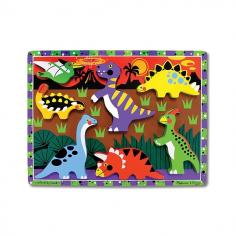 Melissa&Doug - Puzzle lemn in relief Dinozauri