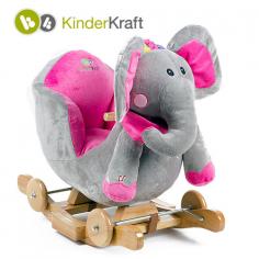Kinderkraft - Balansoar cu roti 2 in 1 Elephant cu sunete