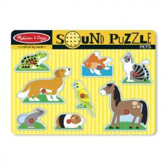 Melissa&Doug - Puzzle de lemn cu sunete Animale de companie